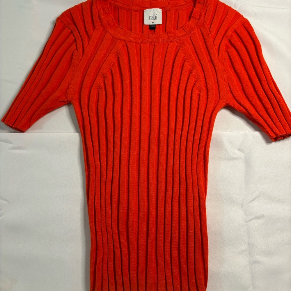 Cabi Red Orange Sweater Shirt